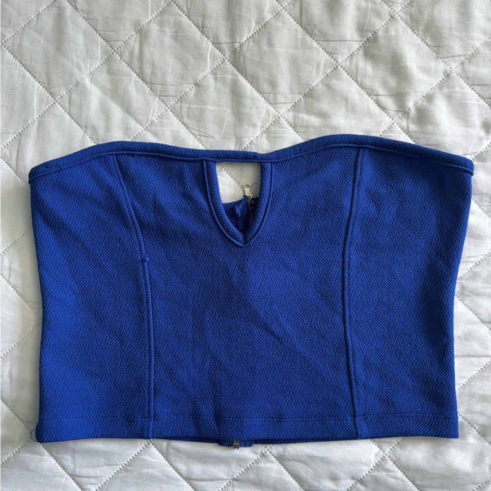 Bozzolo Blue Strapless Top